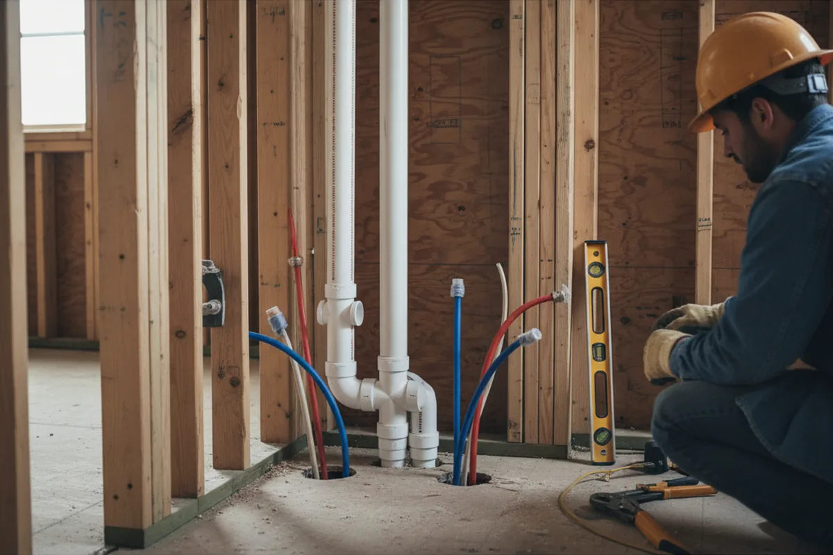 Drain and supply rough-in during Toilet Repair and Installation in Medway